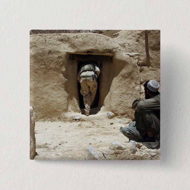 Bóton Quadrado 5.08cm Um soldado da Guarda Nacional (Frente)