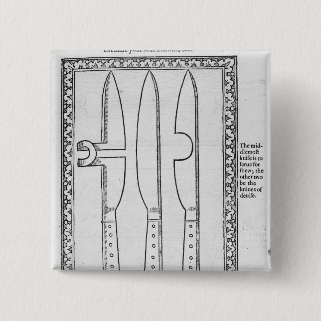 Bóton Quadrado 5.08cm Um truque da faca (Frente)