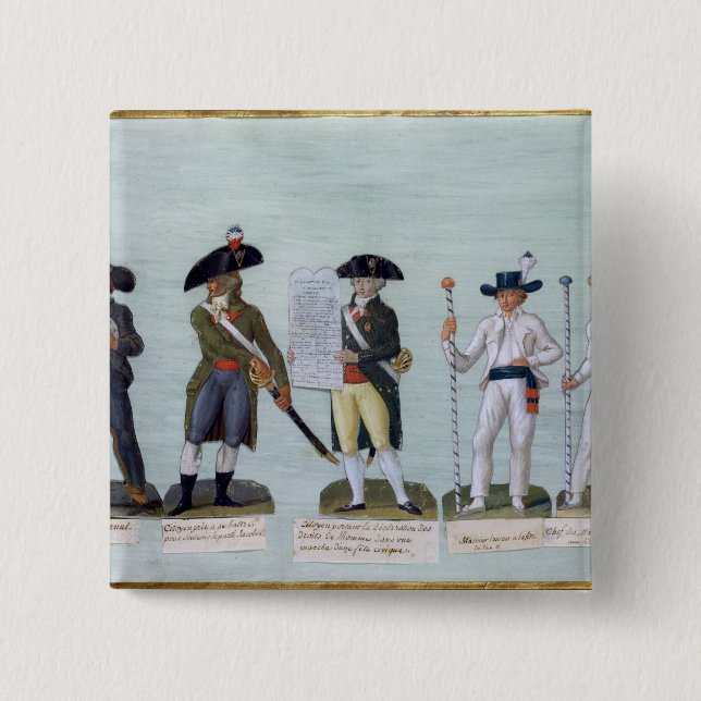 Bóton Quadrado 5.08cm Um vendedor do jornal, um cidadão pronto para (Frente)