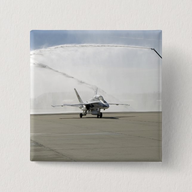 Bóton Quadrado 5.08cm Uma aeronave F-18 (Frente)