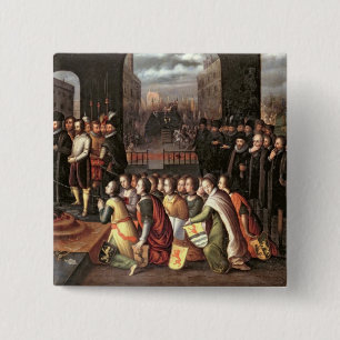 Bóton Quadrado 5.08cm Uma alegoria da tirania do duque de alba