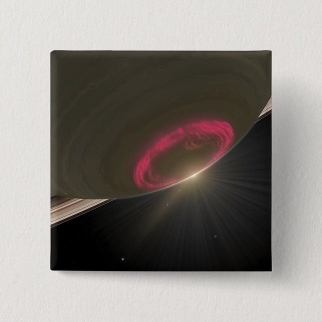 Bóton Quadrado 5.08cm Uma aurora vermelha-cereja (Frente)