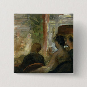 Bóton Quadrado 5.08cm Uma caixa no teatro, c.1865-70
