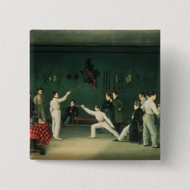 Bóton Quadrado 5.08cm Uma cena de cerco, 1827 (Frente)