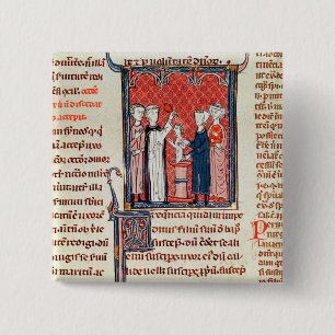 Bóton Quadrado 5.08cm Uma cena do baptismo, 'de Decrets de Gratien'