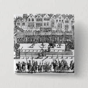Bóton Quadrado 5.08cm Uma cena Jousting