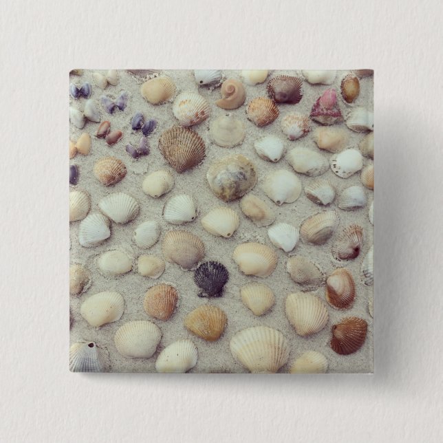 Bóton Quadrado 5.08cm Uma coleção dos Seashells (Frente)