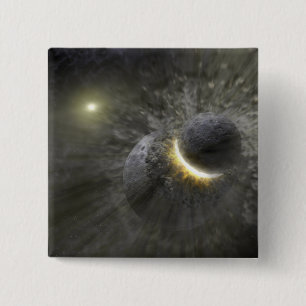 Bóton Quadrado 5.08cm Uma colisão entre objetos maciços no espaço