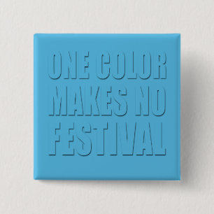 Bóton Quadrado 5.08cm Uma cor não faz nenhum design de texto do azul do