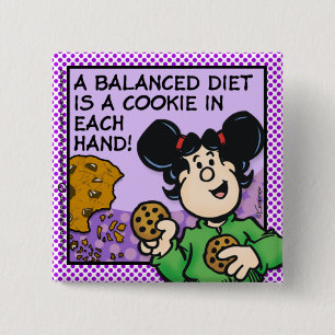 Bóton Quadrado 5.08cm Uma dieta equilibrada