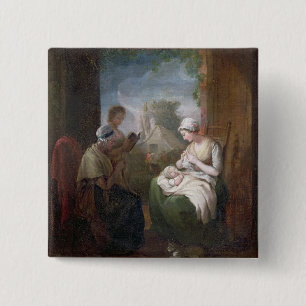 Bóton Quadrado 5.08cm Uma estadia quieta, c.1810 (óleo em canvas)