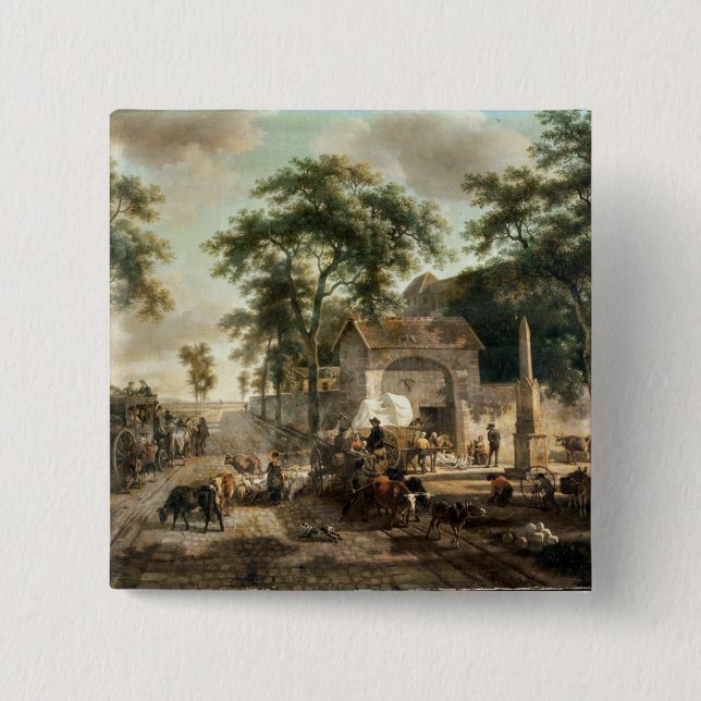 Bóton Quadrado 5.08cm Uma estrada (Frente)