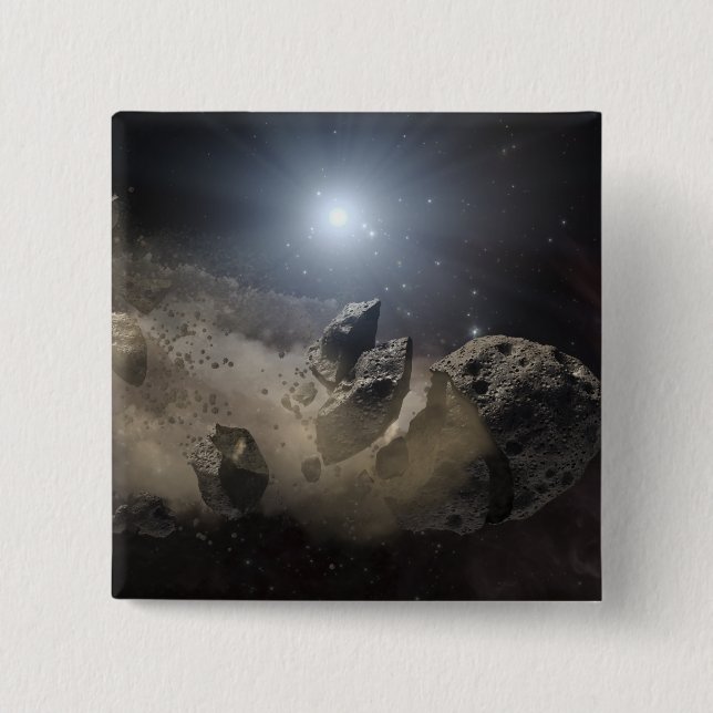 Bóton Quadrado 5.08cm Uma estrela anã branca (Frente)