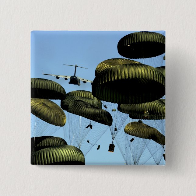 Bóton Quadrado 5.08cm Uma Força Aérea dos EUA C-17 Globemaster III (Frente)