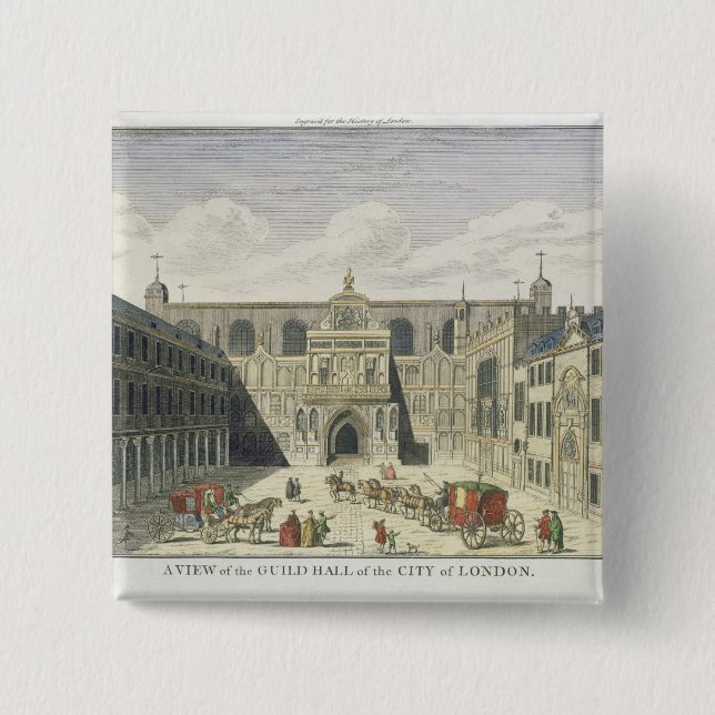 Bóton Quadrado 5.08cm Uma ideia da guilda Salão da cidade de Londres, (Frente)