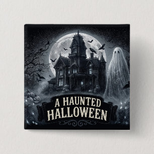 Bóton Quadrado 5.08cm Uma Ilustração Gótica Vintage de um Halloween Asso