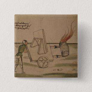 Bóton Quadrado 5.08cm Uma máquina de guerra, ilustração 'de De Machin