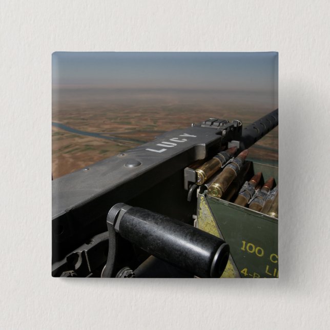 Bóton Quadrado 5.08cm Uma metralhadora de calibre 50 (Frente)