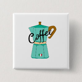 Bóton Quadrado 5.08cm Uma moka de café italiana