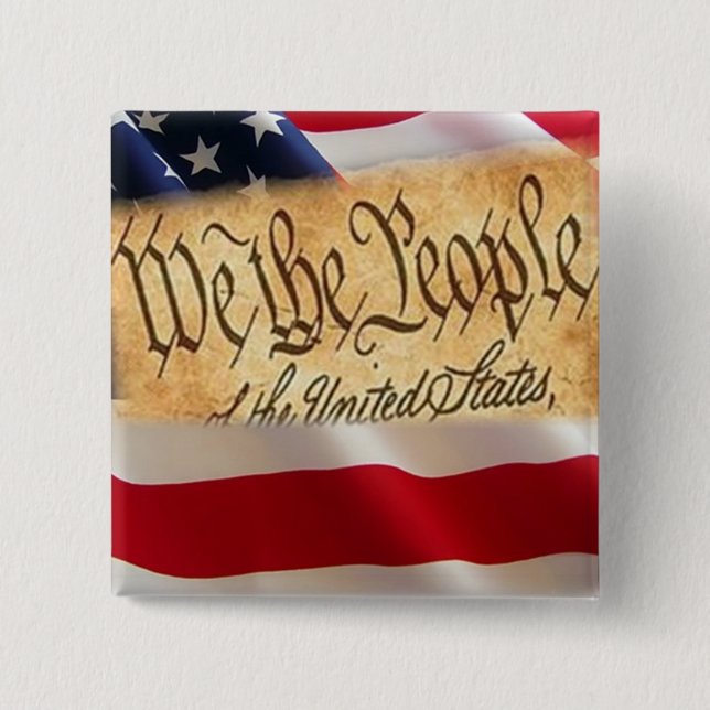 Bóton Quadrado 5.08cm Uma nação sob o deus (Frente)