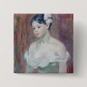 Bóton Quadrado 5.08cm Uma rapariga, 1893