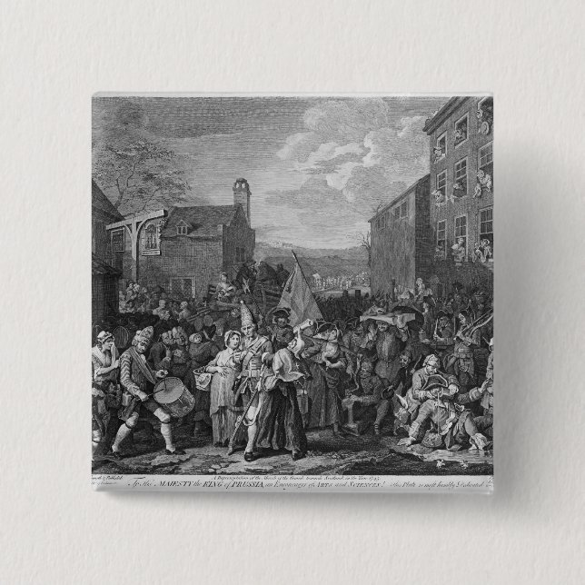 Bóton Quadrado 5.08cm Uma representação do março das guardas (Frente)