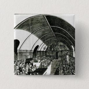 Bóton Quadrado 5.08cm Uma reunião do clube de Jacobin, 1791
