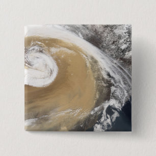 Bóton Quadrado 5.08cm Uma tempestade da poeira do asiático cruza o