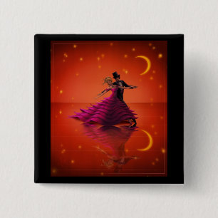 Bóton Quadrado 5.08cm Uma valsa vermelha