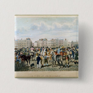 Bóton Quadrado 5.08cm Uma vista em Smithfield gravou por F.C. & por C.