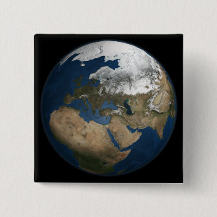 Bóton Quadrado 5.08cm Uma vista global sobre Europa e Escandinávia
