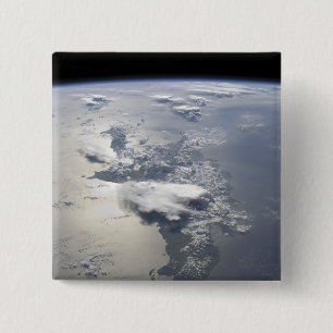 Bóton Quadrado 5.08cm Uma vista panorâmica da ilha de Hispaniola
