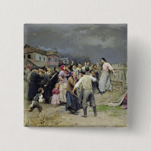 Bóton Quadrado 5.08cm Uma vítima do fanatismo, 1899