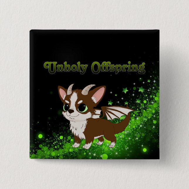 Bóton Quadrado 5.08cm Unholy Offspring Button (Frente)