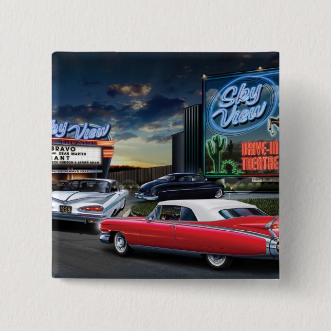 Bóton Quadrado 5.08cm Unidade Skyview Em 2 (Frente)