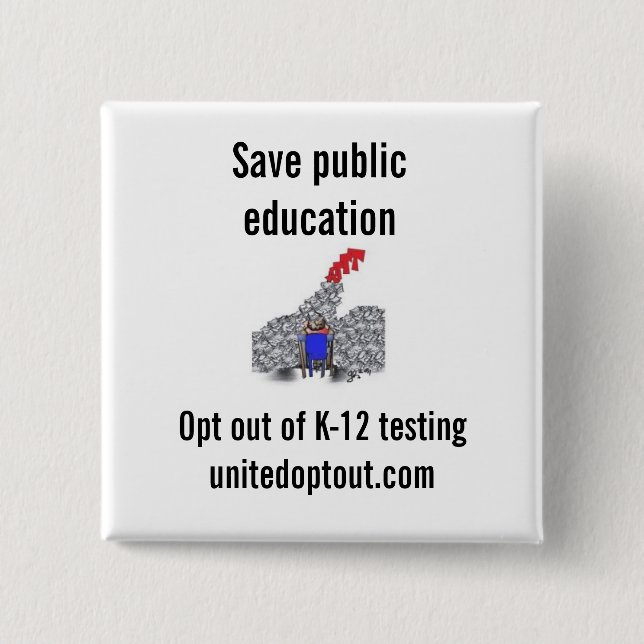 Bóton Quadrado 5.08cm Unido Opt para fora o botão quadrado (Frente)