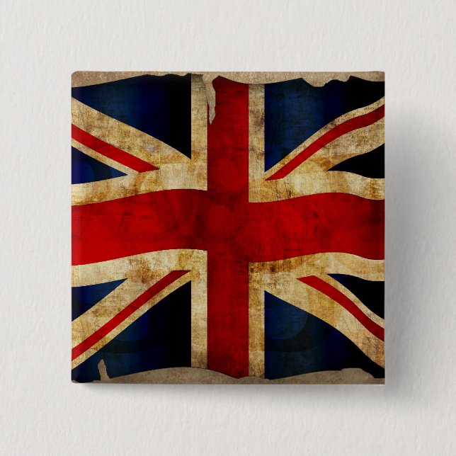 Bóton Quadrado 5.08cm Union Jack (Frente)