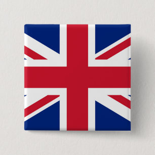 Bóton Quadrado 5.08cm Union Jack - crachá