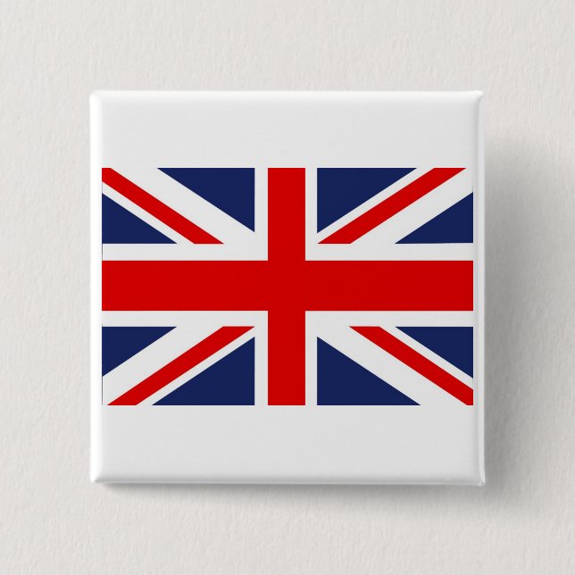 Bóton Quadrado 5.08cm Union Jack Flag-Reino Unido (Frente)