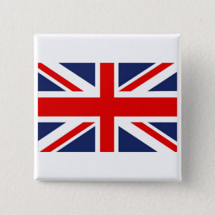 Bóton Quadrado 5.08cm Union Jack Flag-Reino Unido