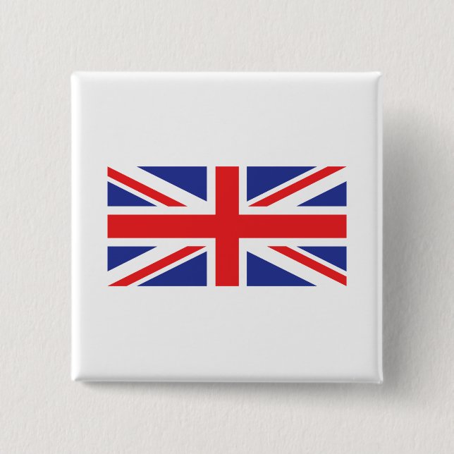 Bóton Quadrado 5.08cm Union Jack UK Flag (Frente)