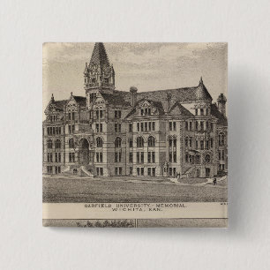 Bóton Quadrado 5.08cm Universidade Garfield, Kansas