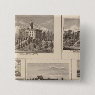 Bóton Quadrado 5.08cm Universidade, residências Fayette, Davenport