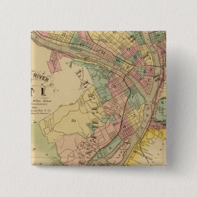 Bóton Quadrado 5.08cm Upper Ohio River e Valley 10 (Frente)