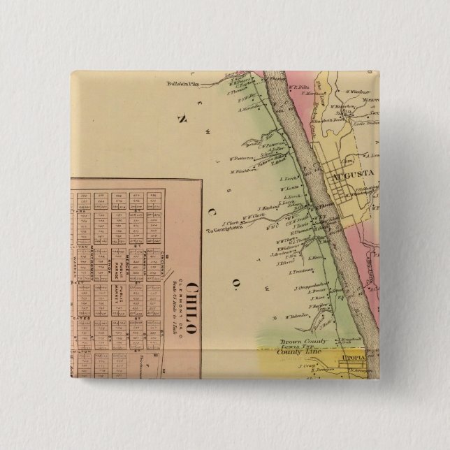 Bóton Quadrado 5.08cm Upper Ohio River e Valley 4 (Frente)