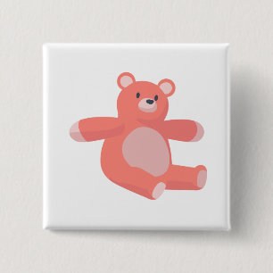 Bóton Quadrado 5.08cm urso adorável