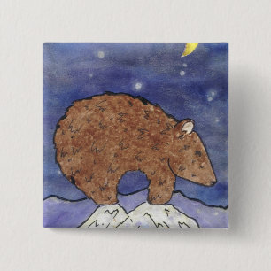 Bóton Quadrado 5.08cm Urso da Meia-Noite