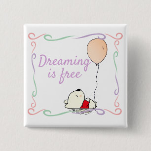 Bóton Quadrado 5.08cm Urso de Sonhos Livre com Balões