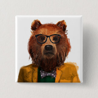 Bóton Quadrado 5.08cm Urso vestido melhor