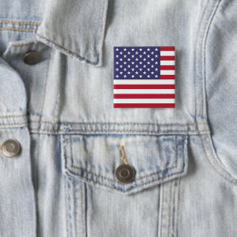 Bóton Quadrado 5.08cm US Stars and Stripes